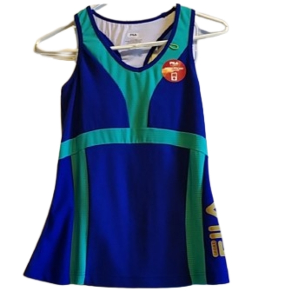 Fila Sport Racer back‎ Moisture Wicking  performance top Size Small Blue & Teal - Picture 1 of 8